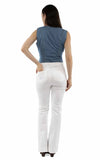Honey Creek White Strip panel jeans - Scully Leather - Flyclothing LLC