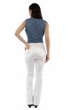 Honey Creek White Strip panel jeans - Scully Leather - Flyclothing LLC