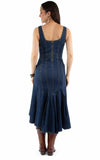 Honey Creek 75% cotton 23% polyester 2% spandex Blue Hi/lo sleeveless denim dress - Scully Leather - Flyclothing LLC