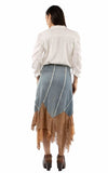 Honey Creek Denim Denim skirt w/applique & lace - Scully Leather - Flyclothing LLC