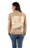 Honey Creek 91% polyester 9% spandex Sand Microfiber jkt w/sunshine motif - Scully Leather - Flyclothing LLC
