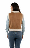 Honey Creek 100% acrylic Tan Emb. Faux sherpa vest - Scully Leather - Flyclothing LLC