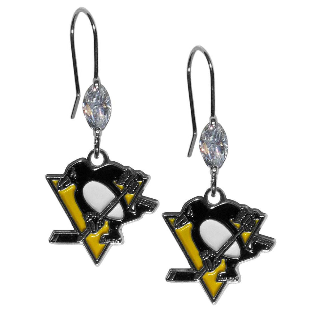 Pittsburgh Penguins Crystal Dangle Earrings - Pittsburgh Penguins - Flyclothing LLC