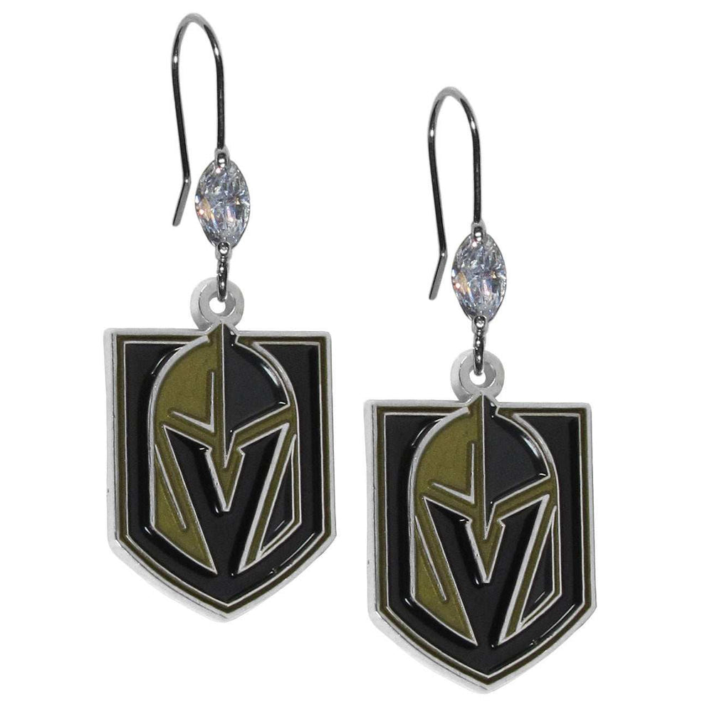 Las Vegas Golden Knights Crystal Dangle Earrings - Las Vegas Golden Knights - Flyclothing LLC