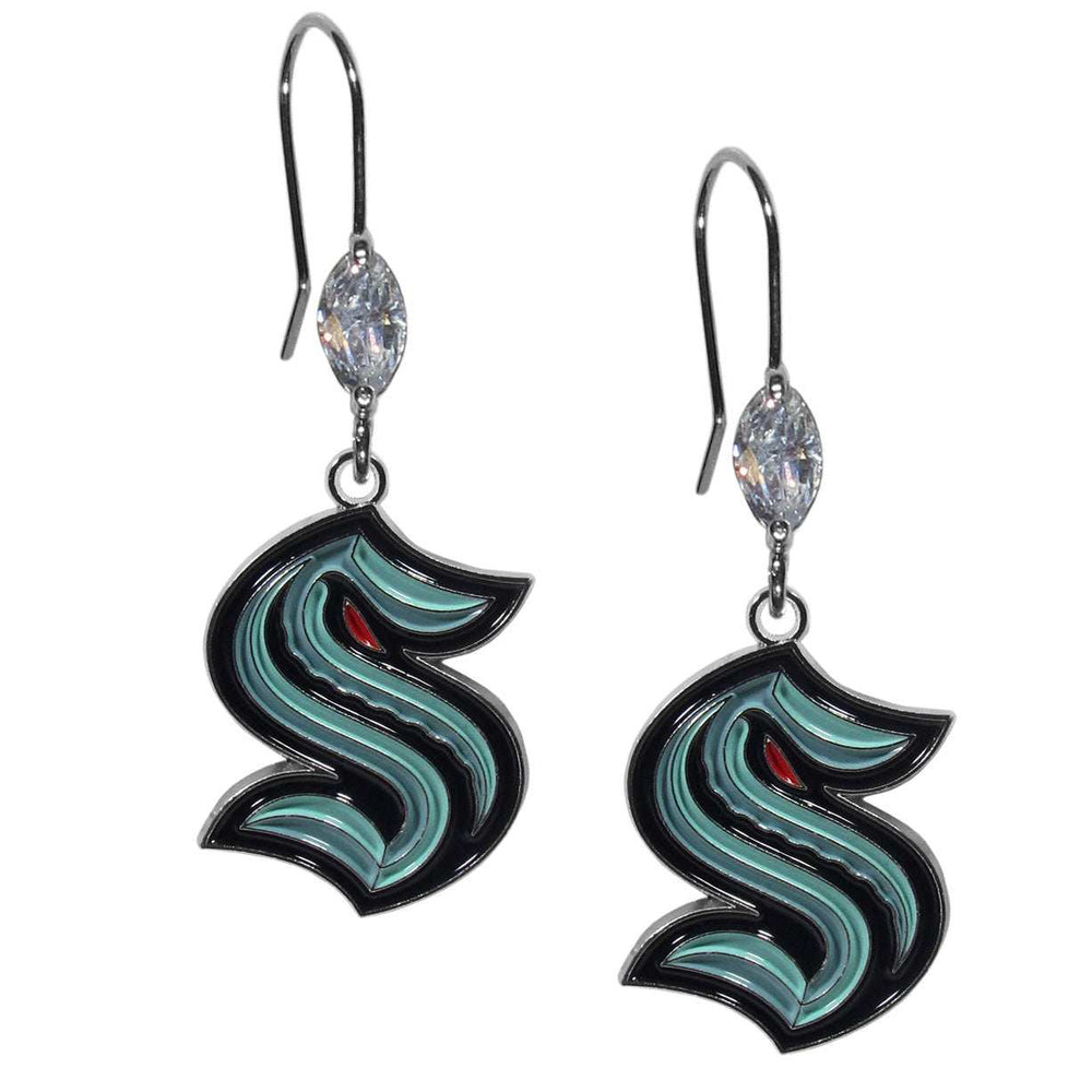 Seattle Kraken Crystal Dangle Earrings - Seattle Kraken - Flyclothing LLC