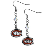 Montreal Canadiens Crystal Dangle Earrings - Montreal Canadiens - Flyclothing LLC