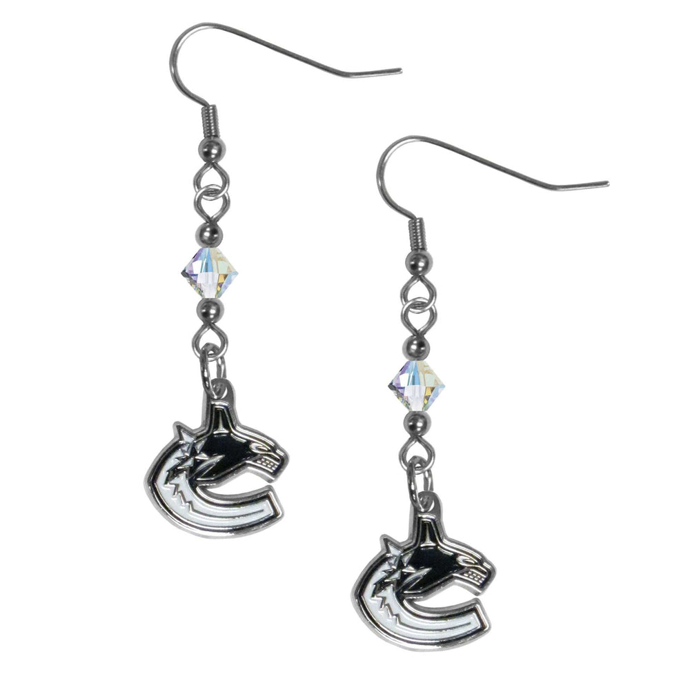Vancouver Canucks Crystal Dangle Earrings - Vancouver Canucks - Flyclothing LLC