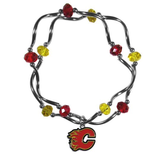 Calgary Flames Crystal Bead Bracelet - Calgary Flames - Flyclothing LLC