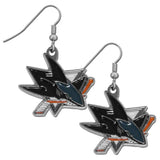 San Jose Sharks Chrome Dangle Earrings - San Jose Sharks - Flyclothing LLC