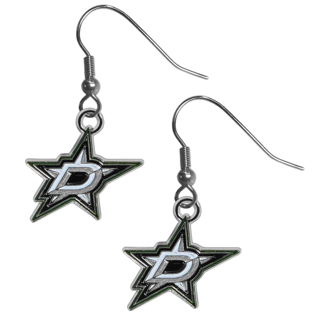 Dallas Stars Chrome Dangle Earrings - Dallas Stars - Flyclothing LLC