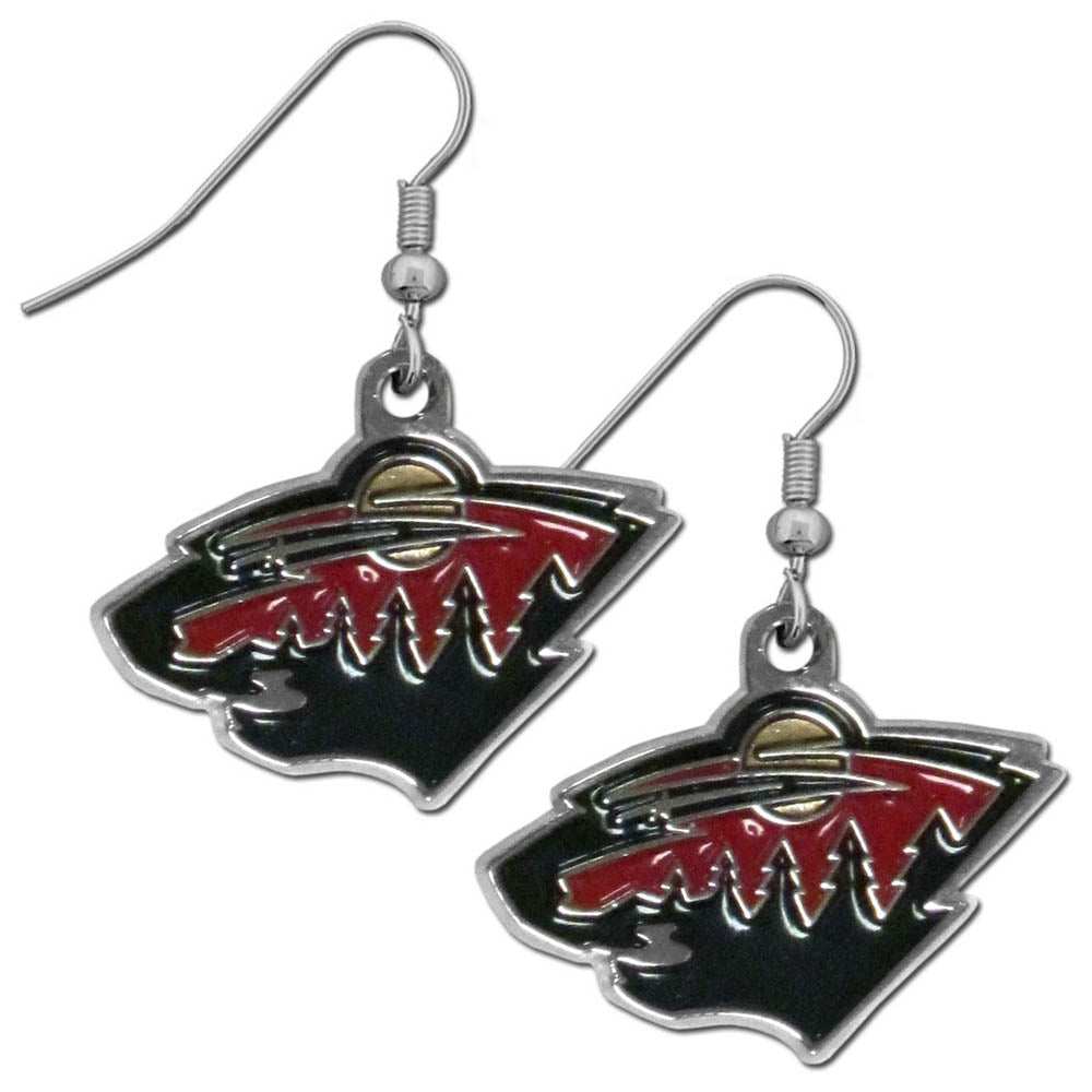Minnesota Wild Chrome Dangle Earrings - Minnesota Wild - Flyclothing LLC