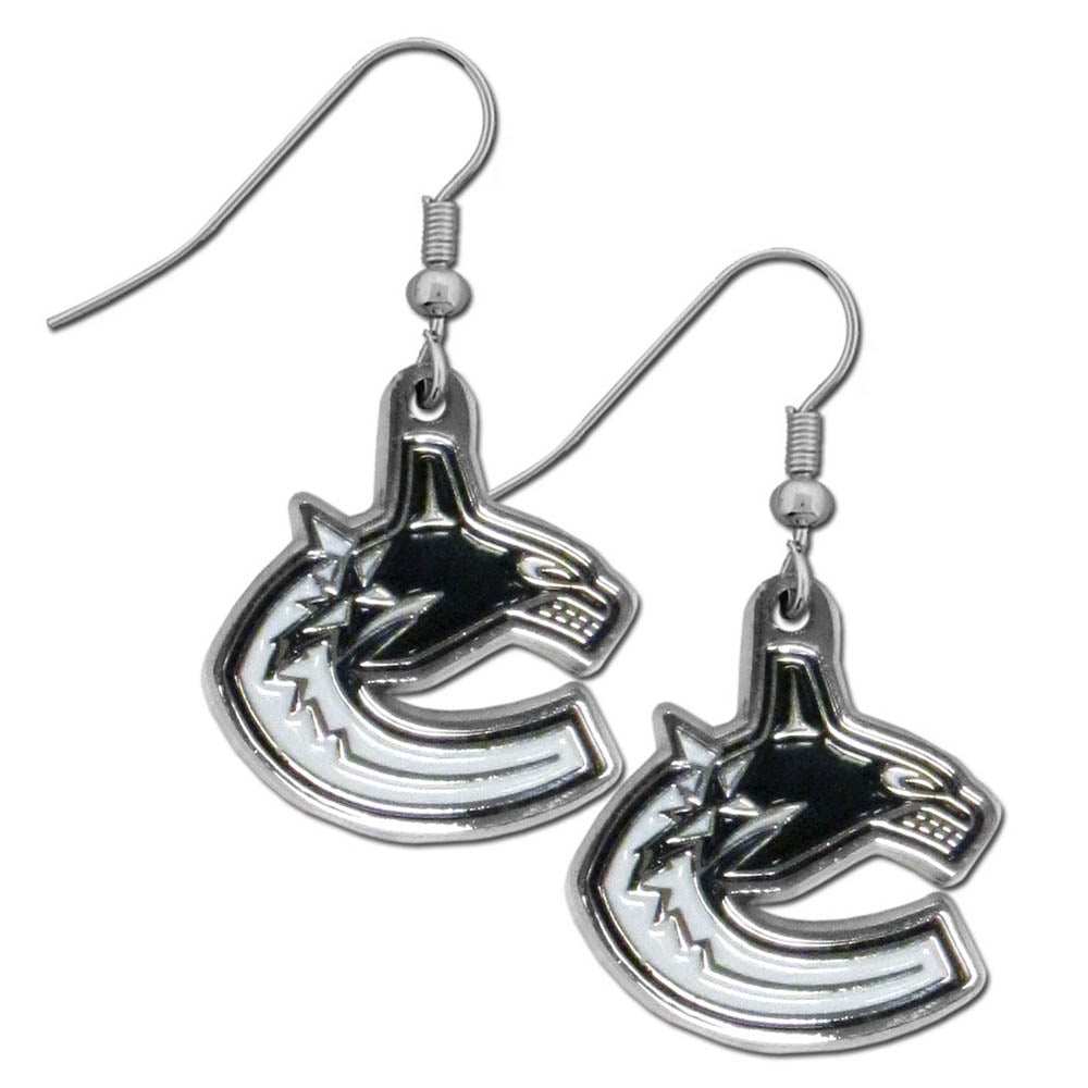 Vancouver Canucks Chrome Dangle Earrings - Vancouver Canucks - Flyclothing LLC