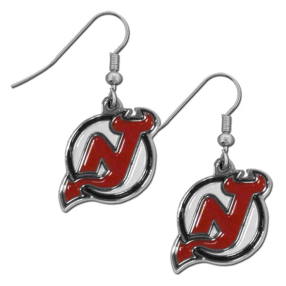 New Jersey Devils Chrome Dangle Earrings - New Jersey Devils - Flyclothing LLC