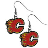 Calgary Flames Chrome Dangle Earrings - Calgary Flames - Flyclothing LLC