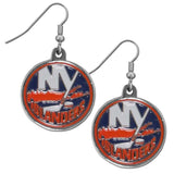 New York Islanders Chrome Dangle Earrings - New York Islanders - Flyclothing LLC