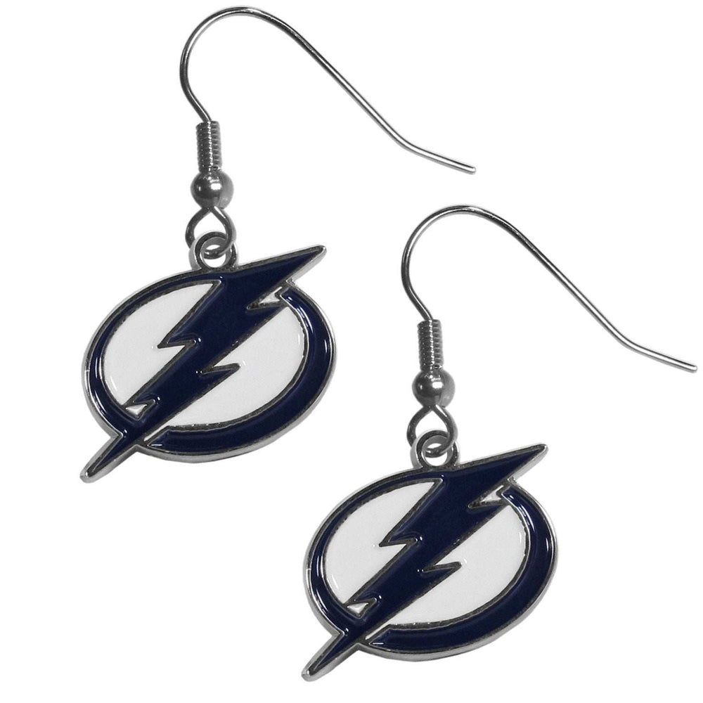 Tampa Bay Lightning Chrome Dangle Earrings - Tampa Bay Lightning - Flyclothing LLC