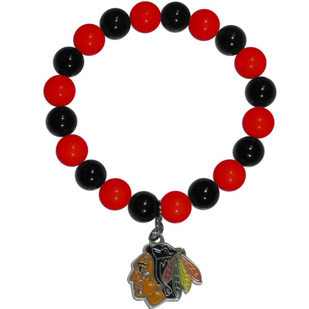 Chicago Blackhawks Fan Bead Bracelet - Chicago Blackhawks - Flyclothing LLC
