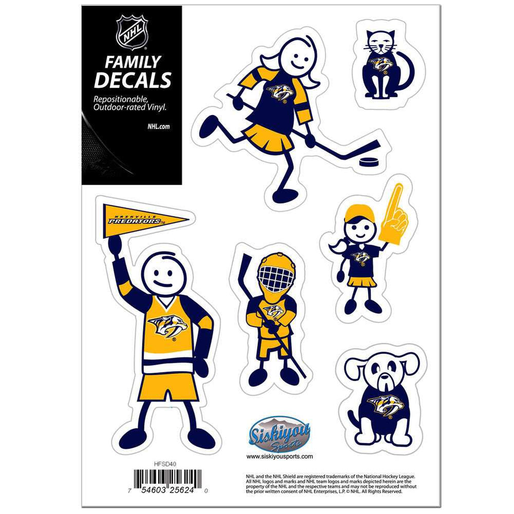 Nashville Predators Family Decal Set Small - Nashville Predators - Flyclothing LLC