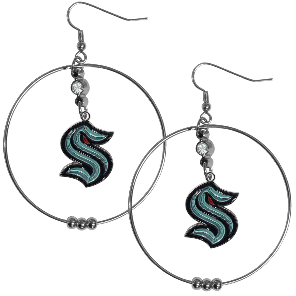 Seattle Kraken 2 Inch Hoop Earrings - Seattle Kraken - Flyclothing LLC