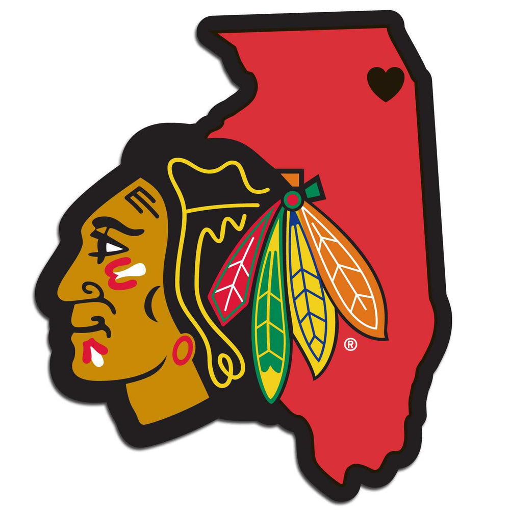 Chicago Blackhawks Home State Decal - Chicago Blackhawks - Flyclothing LLC