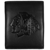 Chicago Blackhawks Embossed Leather Tri-fold Wallet - Chicago Blackhawks - Flyclothing LLC