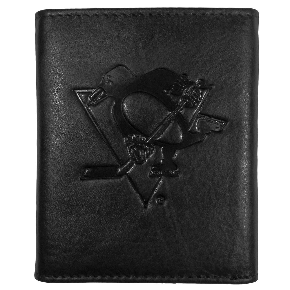 Pittsburgh Penguins Embossed Leather Tri-fold Wallet - Pittsburgh Penguins - Flyclothing LLC