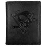 Pittsburgh Penguins Embossed Leather Tri-fold Wallet - Pittsburgh Penguins - Flyclothing LLC
