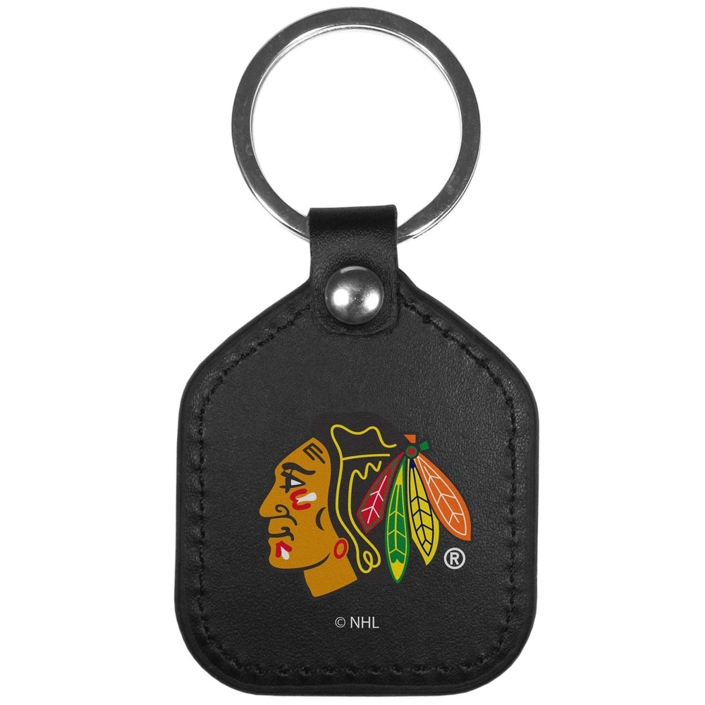 Chicago Blackhawks Leather Square Key Chains - Chicago Blackhawks - Flyclothing LLC