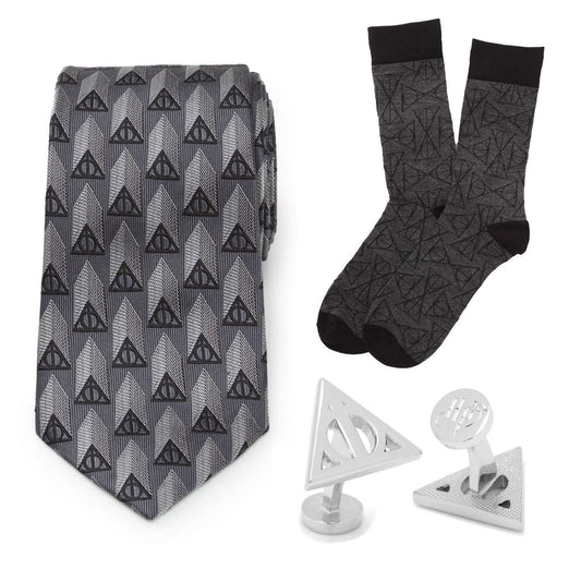 Harry Potter Deathly Hallows Gray Necktie Gift Set - Cufflinks.com - Flyclothing LLC