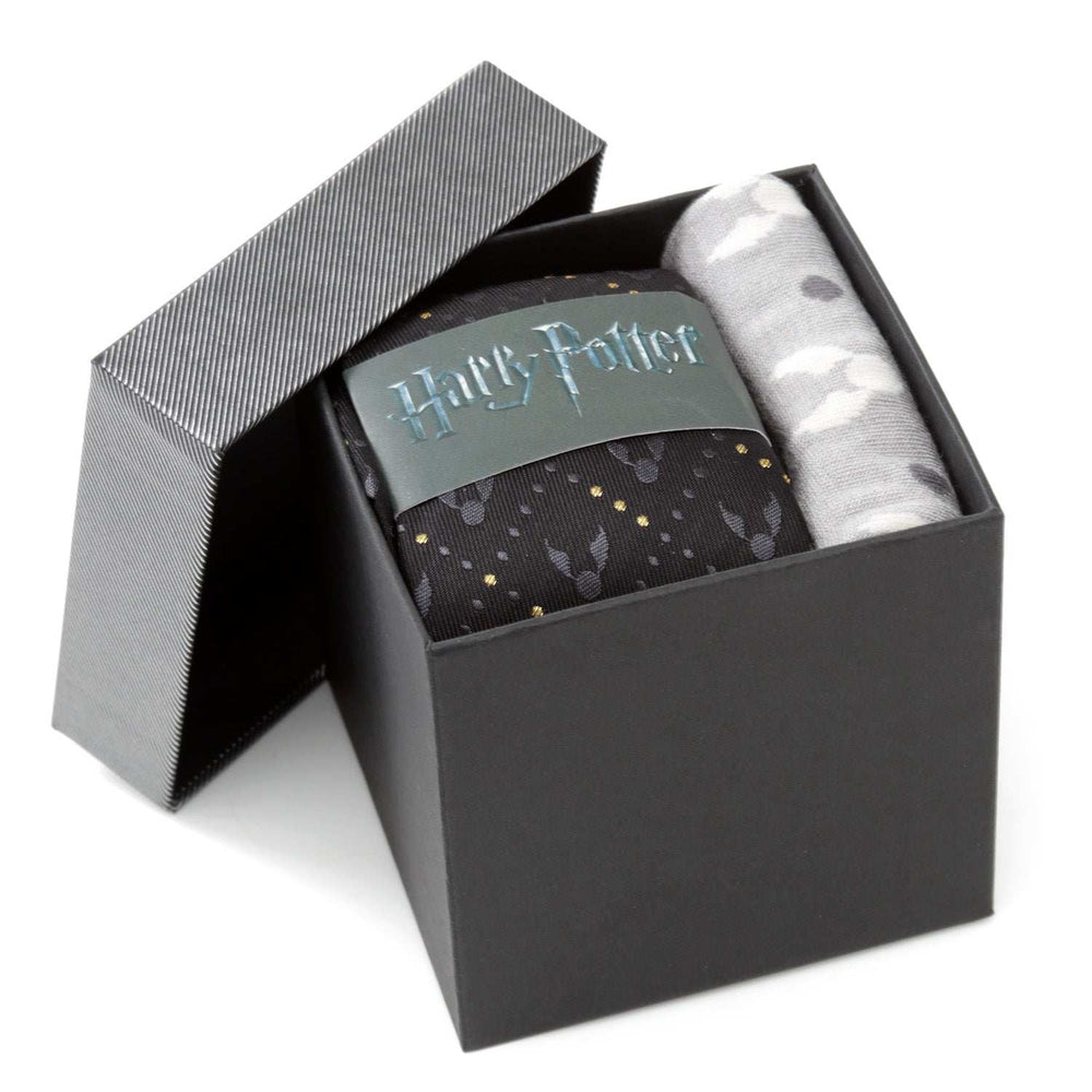 Harry Potter Golden Snitch Black Necktie Gift Set - Cufflinks.com - Flyclothing LLC
