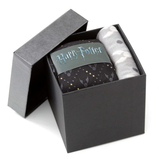 Harry Potter Golden Snitch Black Necktie Gift Set - Cufflinks.com - Flyclothing LLC