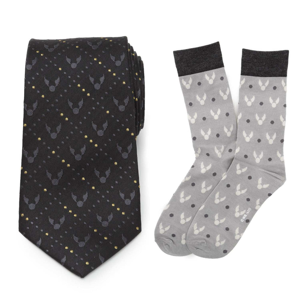 Harry Potter Golden Snitch Black Necktie Gift Set - Cufflinks.com - Flyclothing LLC