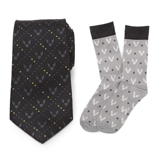 Harry Potter Golden Snitch Black Necktie Gift Set - Cufflinks.com - Flyclothing LLC