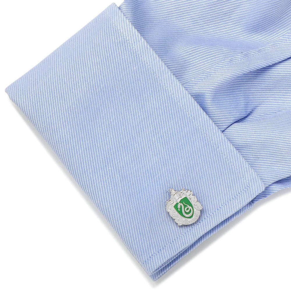 Harry Potter Slytherin Crest Cufflinks - Cufflinks.com - Flyclothing LLC