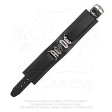 Alchemy Rocks AC/DC: logo leather wriststrap - Alchemy Gothic - Flyclothing LLC