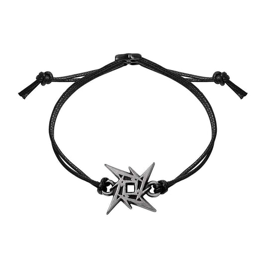 Alchemy Rocks Metallica: Ninja Star Waxed Cord Logo Wriststrap - Alchemy Gothic - Flyclothing LLC
