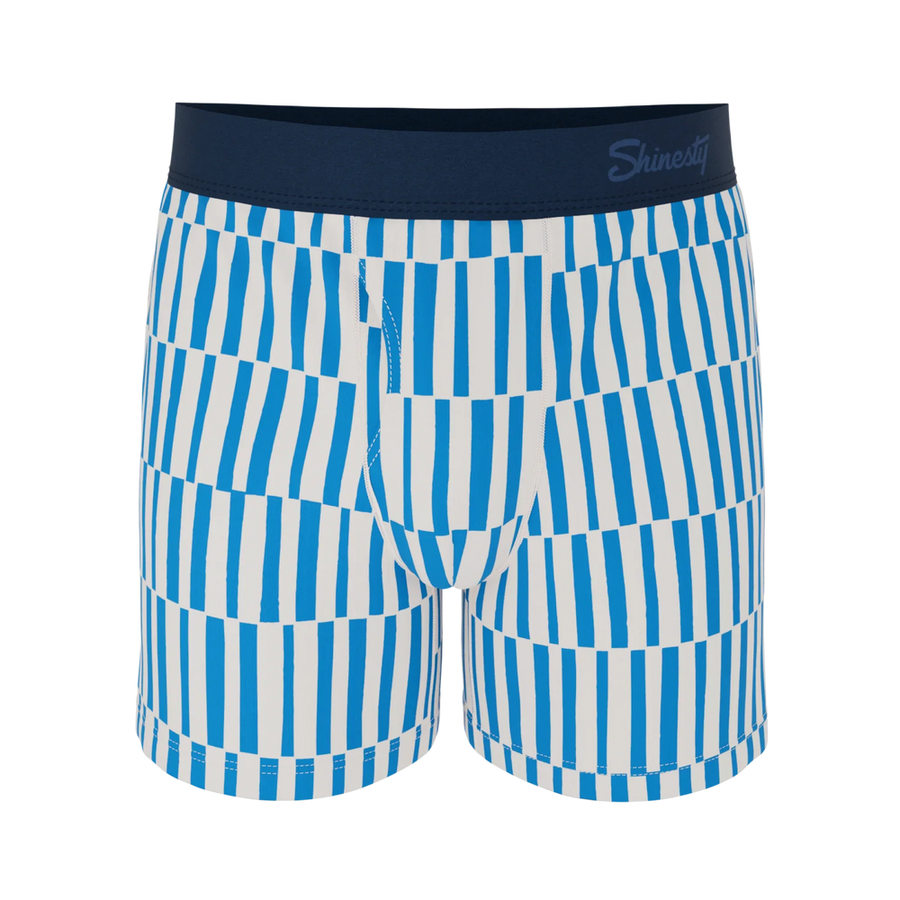 The Hamptons | Blue Mosaic Stripe Boxers - Shinesty - Flyclothing LLC