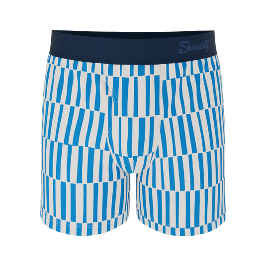 The Hamptons | Blue Mosaic Stripe Boxers - Shinesty - Flyclothing LLC