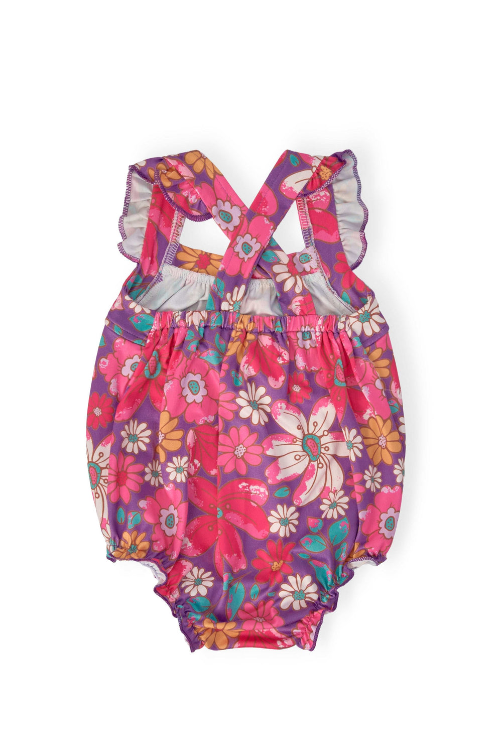 Hawaiian Floral Ruffle Cross Back Romper - Mila & Rose ® - Flyclothing LLC