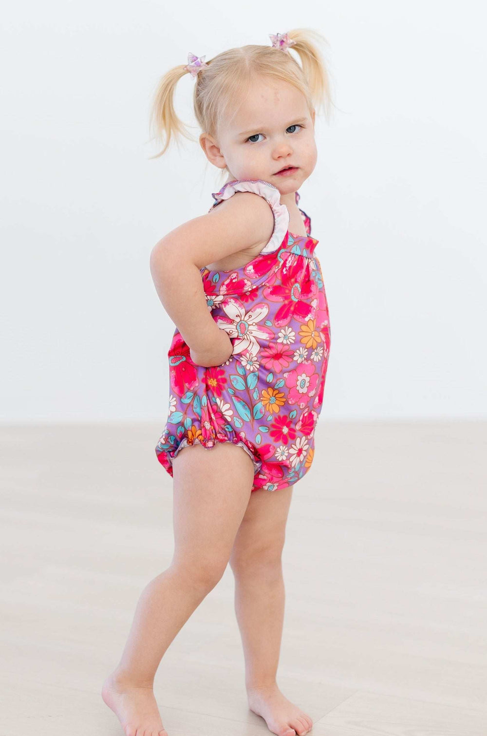 Hawaiian Floral Ruffle Cross Back Romper - Mila & Rose ® - Flyclothing LLC