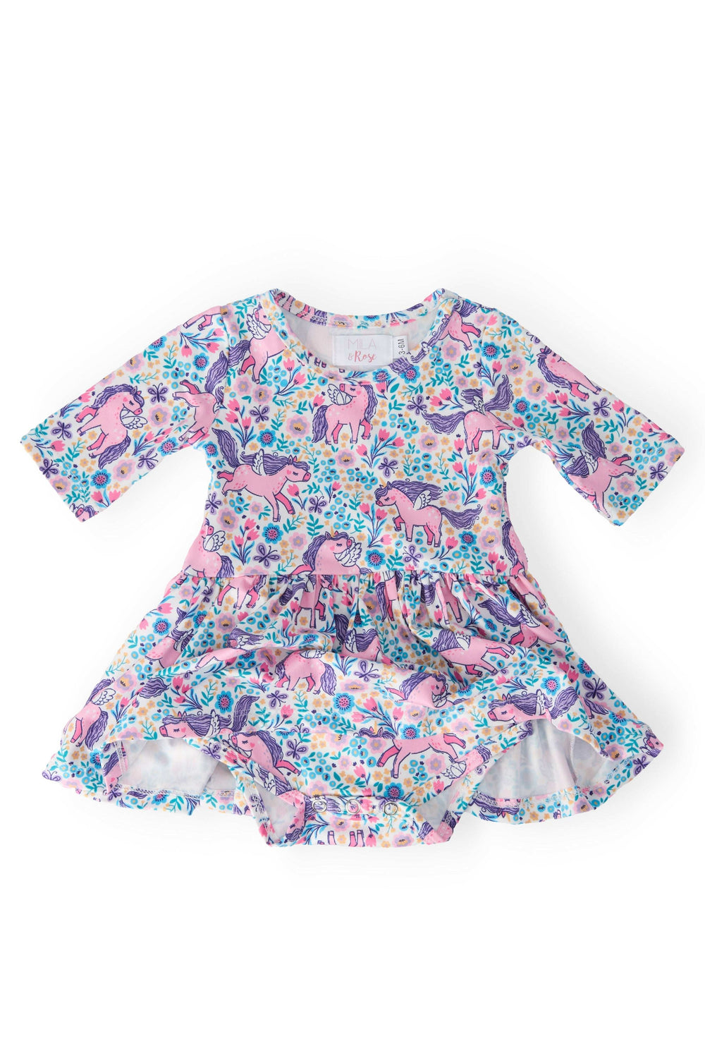 Head in the Clouds 3/4 Sleeve Twirl Bodysuit - Mila & Rose ® - Flyclothing LLC