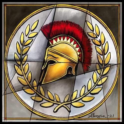 Black Market Art Company Helmet & Laurels Print - Black Market Art Company - Flyclothing LLC