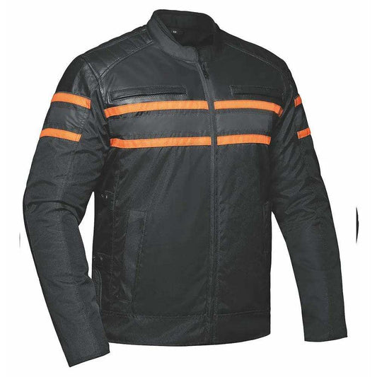 Heritage - Mens Orange Textile Jacket - Unik Just for Bikers - Flyclothing LLC