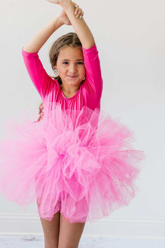 Hot Pink 3/4 Tutu Leotard - Mila & Rose ® - Flyclothing LLC