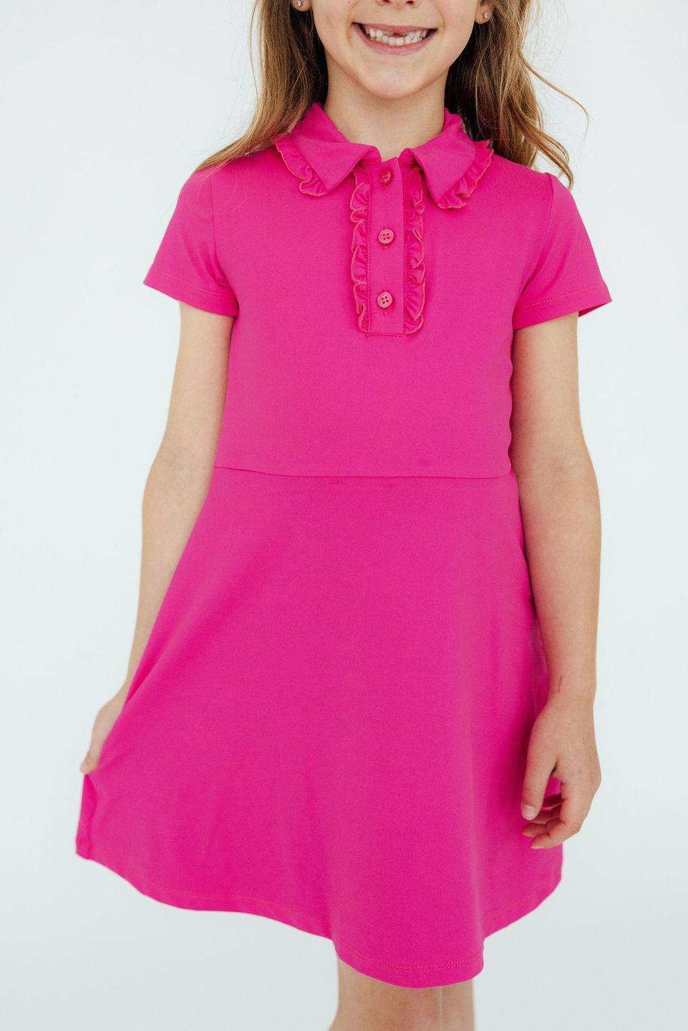 Hot Pink S/S Polo Dress - Mila & Rose ® - Flyclothing LLC