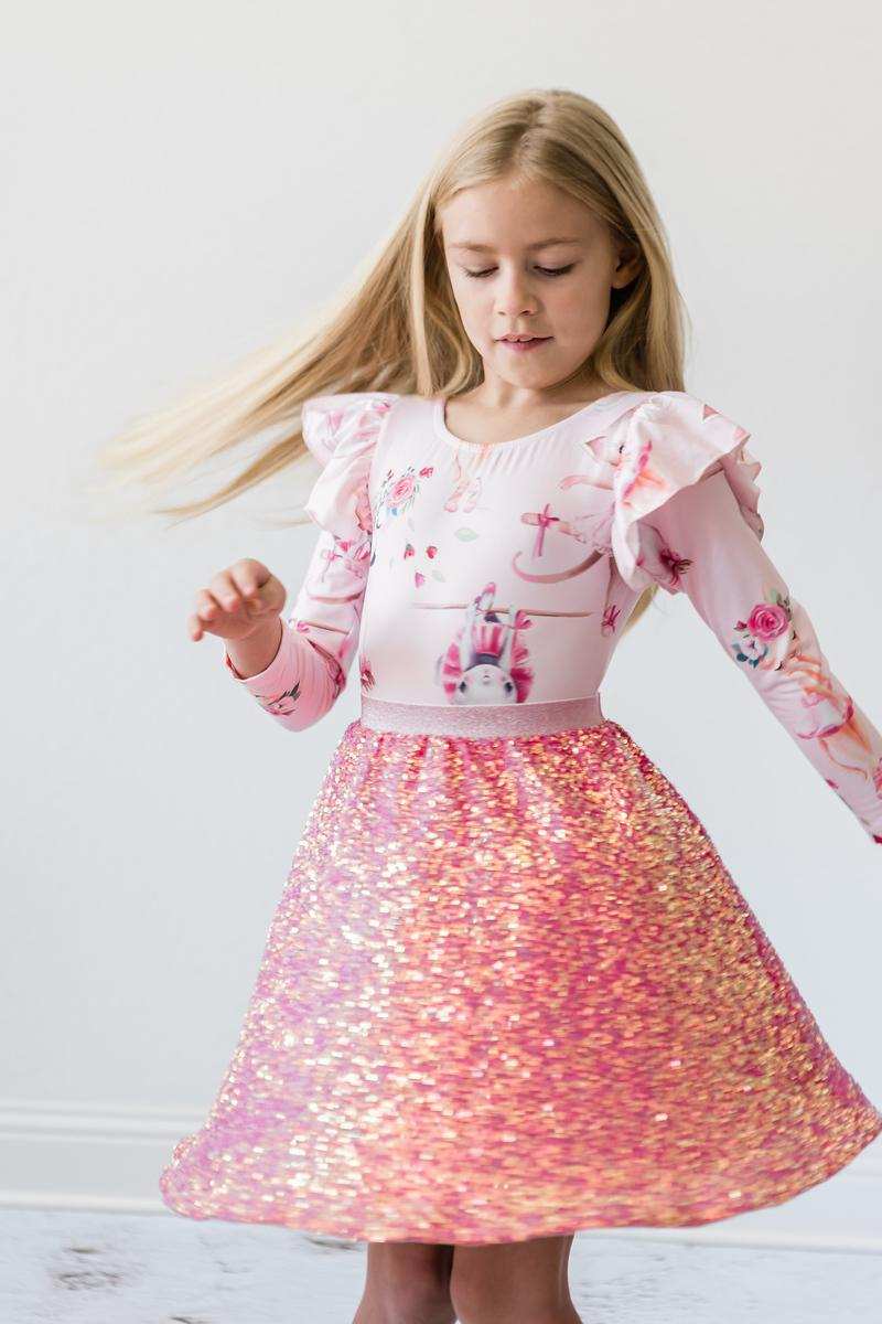 Hot Pink Sequin Twirl Skort - Mila & Rose ® - Flyclothing LLC
