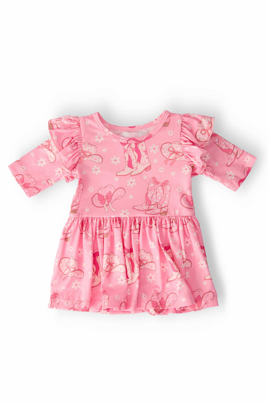 Howdy 3/4 Sleeve Flutter Twirl Bodysuit - Mila & Rose ® - Flyclothing LLC