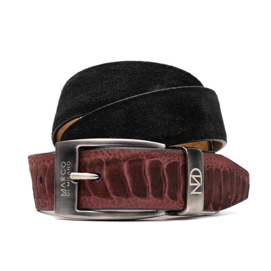 Hugo Belt Wine / Black - Marco Di Milano - Flyclothing LLC