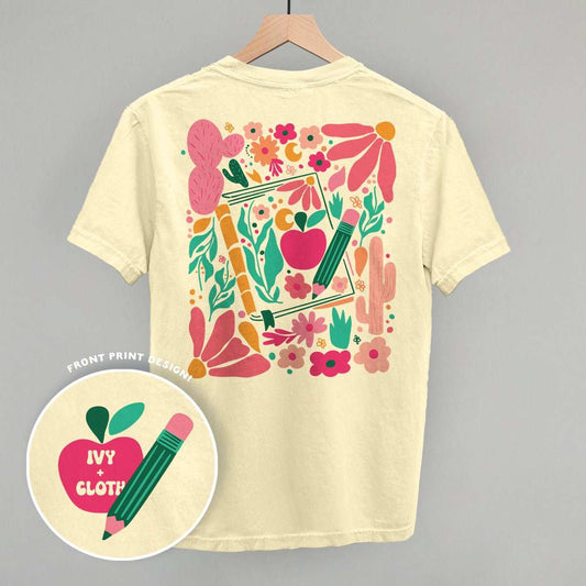 Abstract Floral Teacher Doodle (Back Print) - Ivy + Cloth - Flyclothing LLC