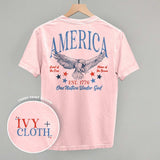 America Red & Blue Eagle (Back Print) - Ivy + Cloth - Flyclothing LLC